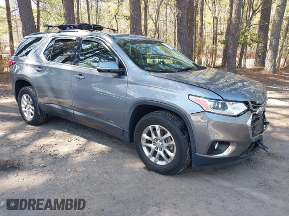 2019 Chevrolet Traverse LT Cloth with VIN 1GNEVGKW5KJ200197, listed as a IAAI auction lot 41936571 with 37,620 mi miles. Bid and sale history available at carsss.com. Image 1.