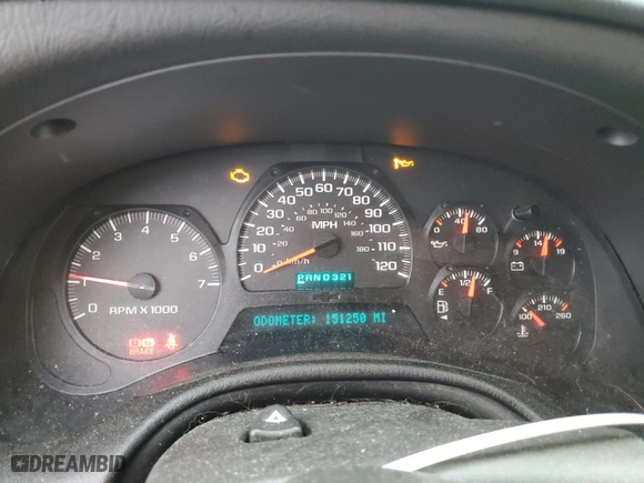 2005 Chevrolet TrailBlazer LS with VIN 1GNET16S156174201, listed as a Copart auction lot 50098575 with 151,250 mi miles and Salvage Title. Bid and sale history available at carsss.com. Image 9.