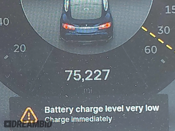 2013 Tesla Model S with VIN 5YJSA1CN8DFP07177, listed as a IAAI auction lot 42127797 with 75,227 mi miles and . Bid and sale history available at DreamBid. Image 16.