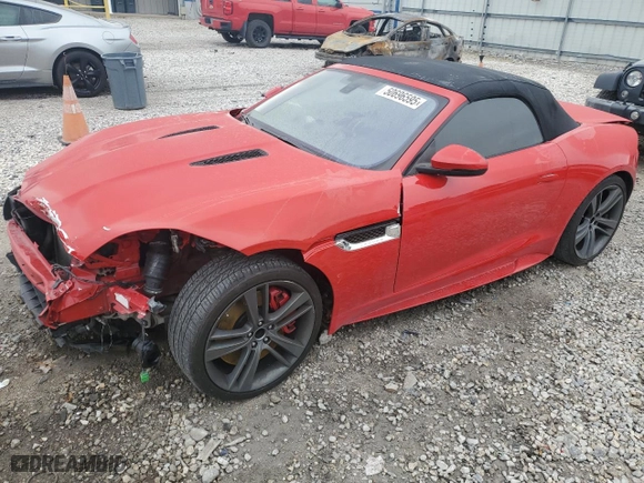 2017 Jaguar F-TYPE S with VIN SAJWA6FU2H8K37740, listed as a Copart auction lot 50696595 with 77,011 mi miles and Salvage Title. Bid and sale history available at carsss.com. Image 1.