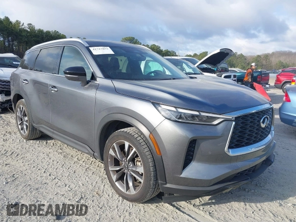 2024 Infiniti QX60 Luxe z VIN 5N1DL1FRXRC336928, wystawiony jako IAAI lot #41717075 z przebiegiem 23 404 mil mil oraz . Historia ofert i sprzedaży dostępna na DreamBid. Obrazek 1.