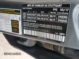 2017 Mercedes-Benz GLC with VIN WDC0G4JB8HF250091, listed as a Copart auction lot 51612585 with 142,379 mi miles and Clean Title. Bid and sale history available at carsss.com. Image 13.