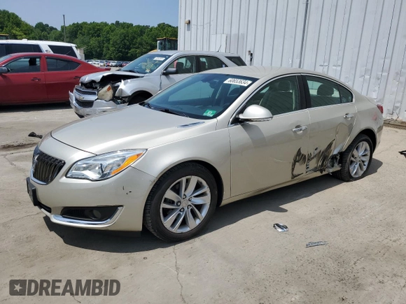 2014 Buick Regal Premium I with VIN 2G4GP5EX3E9322525, listed as a Copart auction lot 60653634 with 106,349 mi miles and Salvage Title. Bid and sale history available at DreamBid. Image 1.