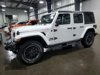 2021 Jeep Wrangler Unlimited Sport Altitude with VIN 1C4HJXDG1MW607186, listed as a Copart auction lot 76136914 with 37,242 mi miles and Salvage Title. Bid and sale history available at carsss.com. Image 1.