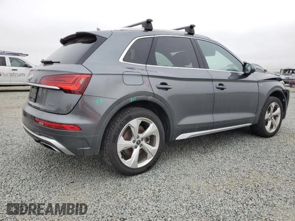 2022 Audi Q5 S line Premium Plus with VIN WA1EAAFY2N2077996, listed as a Copart auction lot 59636295 with 41,587 mi miles and Salvage title. Bid and sale history available at DreamBid. Image 3.