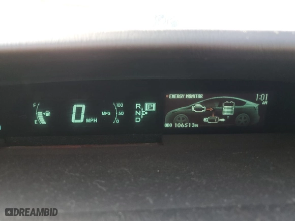 2012 Toyota Prius One with VIN JTDKN3DU9C5519564, listed as a Copart auction lot 42374055 with 106,513 mi miles and Salvage Title. Bid and sale history available at carsss.com. Image 9.