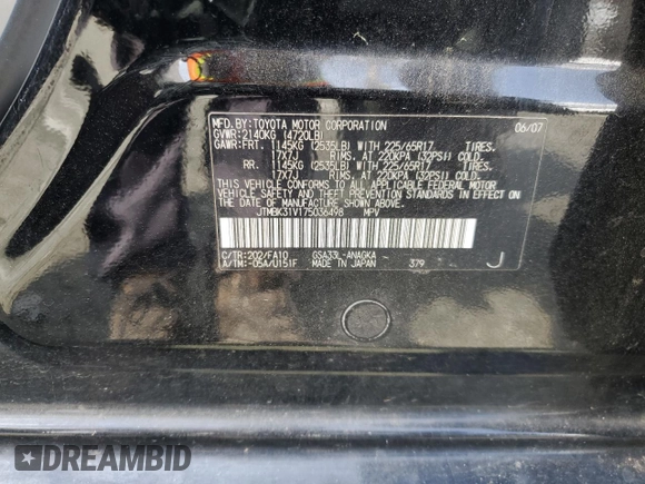2007 Toyota RAV4 Limited z VIN JTMBK31V175036498, wystawiony jako Copart lot #54781365 z przebiegiem 271 573 mil mil oraz Szkoda całkowita • Salvage title. Historia ofert i sprzedaży dostępna na DreamBid. Obrazek 13.