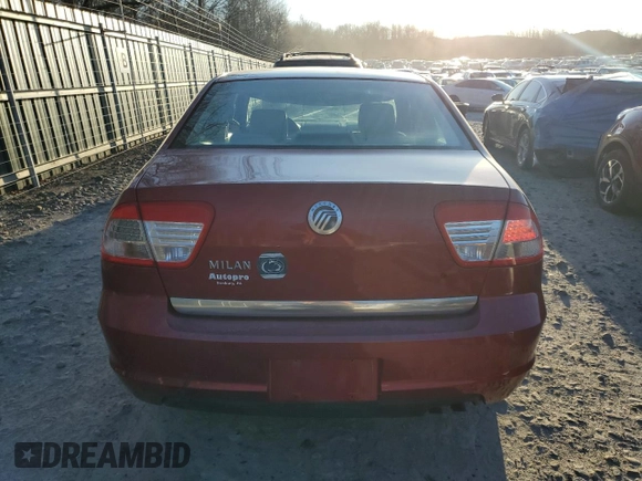 2006 Mercury Milan with VIN 3MEFM07Z56R607151, listed as a Copart auction lot 84704544 with 228,205 mi miles and Salvage title. Bid and sale history available at DreamBid. Image 6.