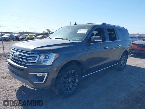 2021 Ford Expedition Max Limited with VIN 1FMJK1KT0MEA58450, listed as a IAAI auction lot 39174522 with 45,650 mi miles and . Bid and sale history available at DreamBid. Image 2.