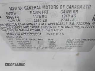 2014 GMC Terrain SLE with VIN 2GKFLVEK8E6369801, listed as a IAAI auction lot 41650369 with 123,621 mi miles. Bid and sale history available at carsss.com. Image 9.