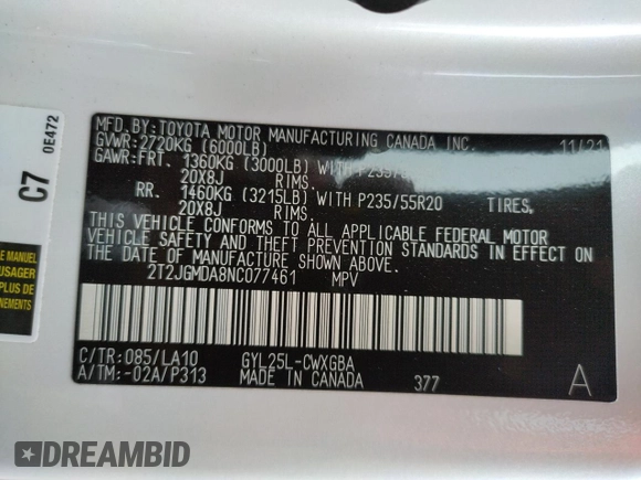 2022 Lexus RX with VIN 2T2JGMDA8NC077461, listed as a Copart auction lot 44594703 with 13,651 mi miles. Bid and sale history available at carsss.com. Image 12.
