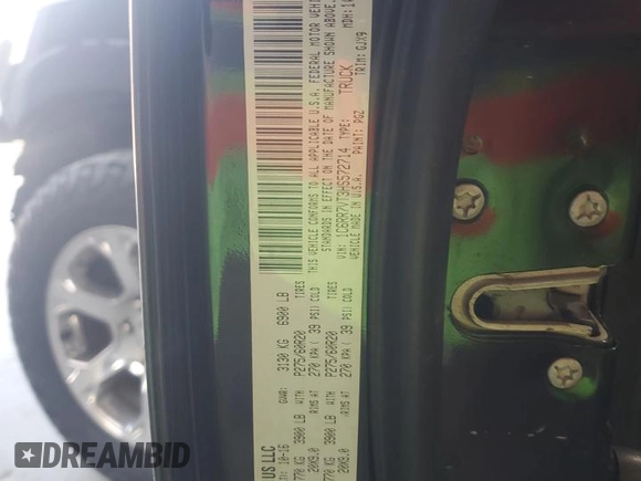 2017 Ram 1500 Laramie with VIN 1C6RR7VT3HS572714, listed as a Copart auction lot 53713475 with 86,113 mi miles and Salvage title. Bid and sale history available at DreamBid. Image 12.