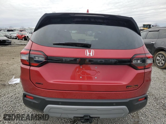 2025 Honda Pilot TrailSport with VIN 5FNYG1H63SB094649, listed as a Copart auction lot 43418145 with 554 mi miles and Salvage Title. Bid and sale history available at carsss.com. Image 6.