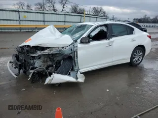 2014 Infiniti Q50 Premium z VIN JN1BV7AP0EM692651, wystawiony jako Copart lot #43339505 z przebiegiem 95 729 mil mil oraz Nie do naprawy. Historia ofert i sprzedaży dostępna na DreamBid. Obrazek 1.