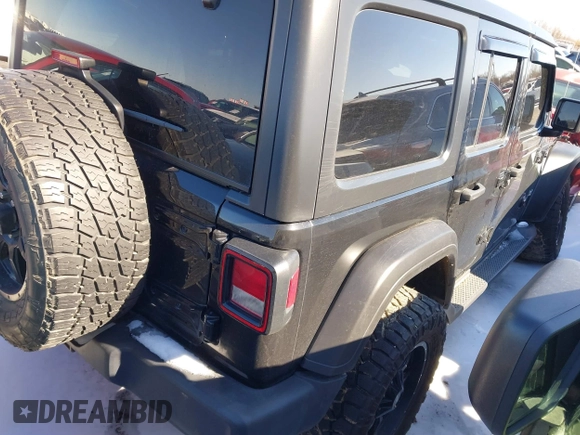 2018 Jeep Wrangler Unlimited Sport z VIN 1C4HJXDN9JW231587, wystawiony jako IAAI lot #41564880 z przebiegiem 129 003 mil mil oraz . Historia ofert i sprzedaży dostępna na DreamBid. Obrazek 4.