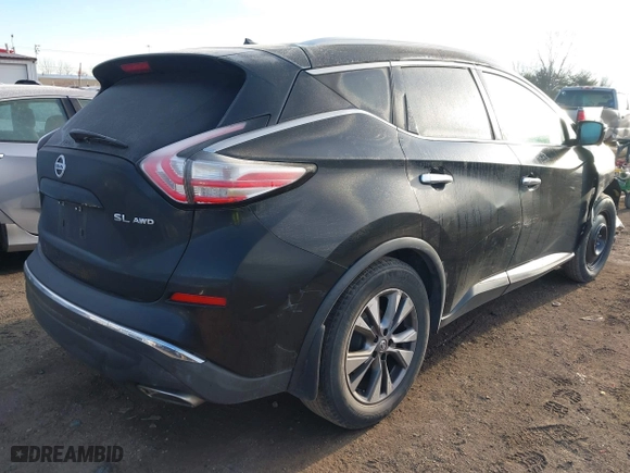 2015 Nissan Murano S with VIN 5N1AZ2MH6FN277457, listed as a IAAI auction lot 41410717 with 109,498 mi miles. Bid and sale history available at carsss.com. Image 4.
