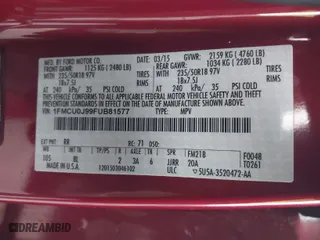 2015 Ford Escape Titanium with VIN 1FMCU0J99FUB81577, listed as a IAAI auction lot 40941215 with 108,353 mi miles. Bid and sale history available at carsss.com. Image 9.