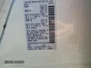 2020 Nissan Pathfinder S z VIN 5N1DR2AN0LC637868, wystawiony jako Copart lot #52652525 z przebiegiem 134 045 mil mil oraz Czysty tytuł • Clean title. Historia ofert i sprzedaży dostępna na DreamBid. Obrazek 13.