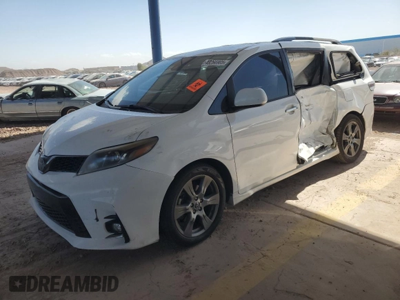 2019 Toyota Sienna SE z VIN 5TDXZ3DCXKS965992, wystawiony jako Copart lot #48266905 z przebiegiem 133 395 mil mil oraz Szkoda całkowita • Salvage title. Historia ofert i sprzedaży dostępna na DreamBid. Obrazek 1.