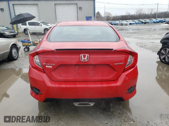 2019 Honda Civic Sport with VIN 2HGFC2F83KH578216, listed as a Copart auction lot 46923645 with 49,593 mi miles and Salvage Title. Bid and sale history available at DreamBid. Image 6.