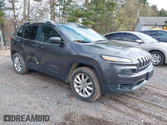 2016 Jeep Cherokee Limited with VIN 1C4PJMDB8GW309110, listed as a IAAI auction lot 41990343 with 163,054 mi miles. Bid and sale history available at carsss.com. Image 1.