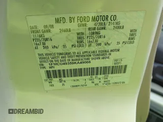 2009 Ford Escape Hybrid with VIN 1FMCU49359KA49066, listed as a IAAI auction lot 42419259 with 199,722 mi miles and . Bid and sale history available at DreamBid. Image 9.