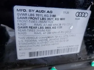 2021 Audi e-tron Premium Plus with VIN WA1LAAGE3MB014433, listed as a Copart auction lot 83881024 with 32,126 mi miles and Clean Title. Bid and sale history available at DreamBid. Image 14.