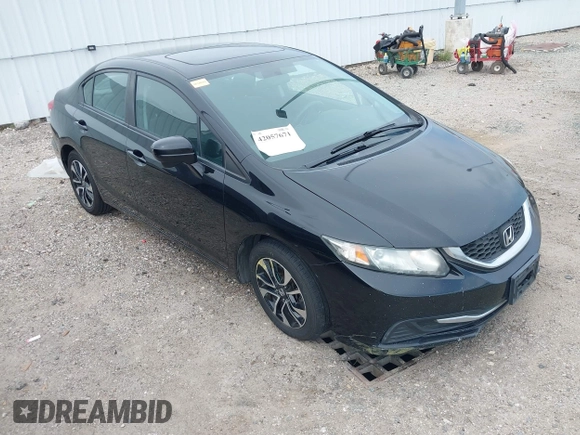 2014 Honda Civic Sedan EX with VIN 19XFB2F88EE012683, listed as a IAAI auction lot 42057671 with 95,490 mi miles. Bid and sale history available at carsss.com. Image 1.