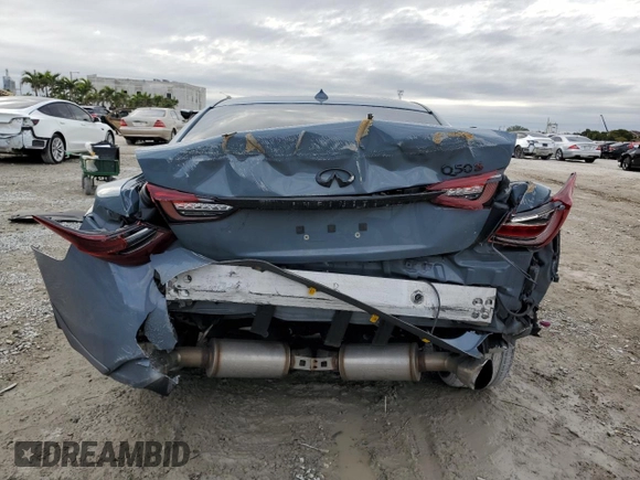 2021 Infiniti Q50 Red Sport 400 with VIN JN1FV7DP7MM850365, listed as a Copart auction lot 41923735 with 71,614 mi miles and Non Repairable. Bid and sale history available at DreamBid. Image 6.