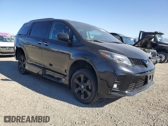 2020 Toyota Sienna SE with VIN 5TDXZ3DC2LS029818, listed as a Copart auction lot 88257995 with 55,027 mi miles and Salvage Title. Bid and sale history available at carsss.com. Image 4.