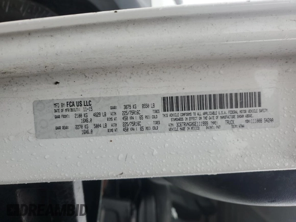 2016 Ram ProMaster Cargo with VIN 3C6TRVNG0GE111999, listed as a Copart auction lot 86973844 with Not Provided miles and Clean Title. Bid and sale history available at DreamBid. Image 13.