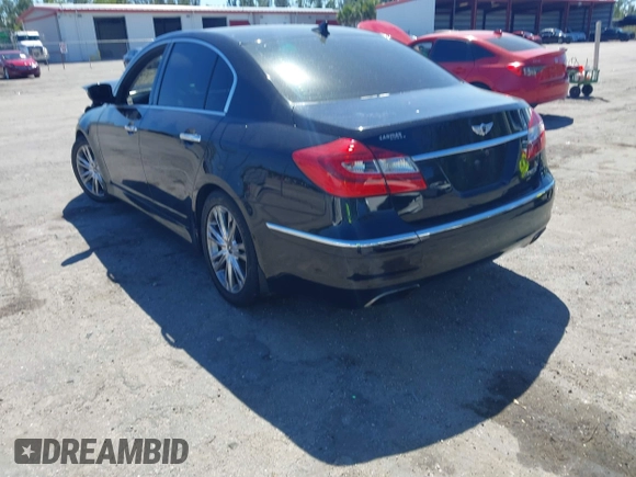 2013 Hyundai Genesis 3.8L with VIN KMHGC4DD7DU256396, listed as a IAAI auction lot 41839540 with 90,105 mi miles. Bid and sale history available at carsss.com. Image 12.