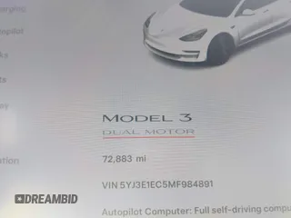 2021 Tesla Model 3 Performance z VIN 5YJ3E1EC5MF984891, wystawiony jako IAAI lot #42071151 z przebiegiem 72 883 mil mil oraz . Historia ofert i sprzedaży dostępna na DreamBid. Obrazek 15.