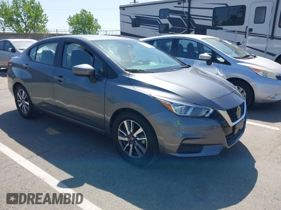 2021 Nissan Versa SV with VIN 3N1CN8EV7ML886377, listed as a IAAI auction lot 42099853 with 37,412 mi miles. Bid and sale history available at carsss.com. Image 1.