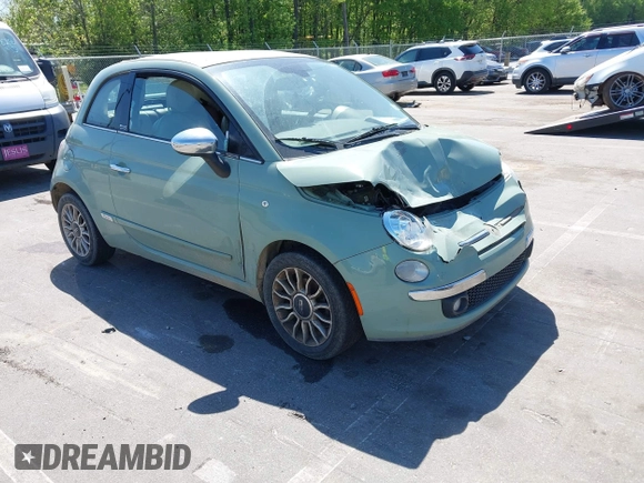 2013 FIAT 500 Lounge with VIN 3C3CFFER4DT512749, listed as a IAAI auction lot 42063224 with 186,157 mi miles and . Bid and sale history available at DreamBid. Image 1.