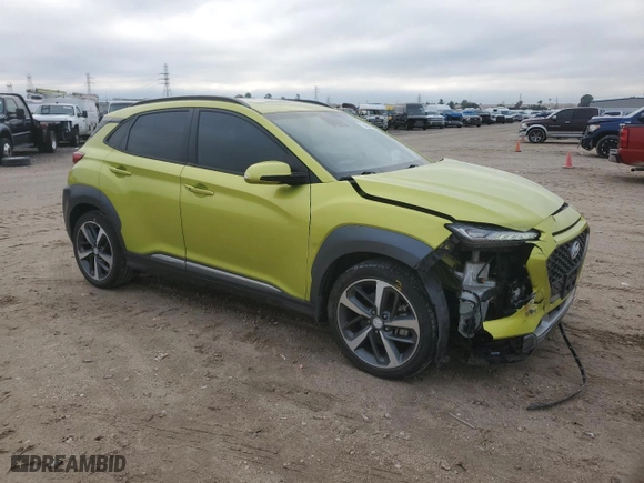 2019 Hyundai Kona Ultimate with VIN KM8K53A50KU274540, listed as a Copart auction lot 84344054 with 61,229 mi miles and Salvage Title. Bid and sale history available at carsss.com. Image 4.