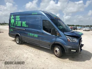 2023 Ford Transit with VIN 1FTRS4XG4PKA49535, listed as a Copart auction lot 70256894 with 21,740 mi miles and Salvage Title. Bid and sale history available at carsss.com. Image 4.