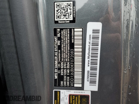 2019 Mercedes-Benz E-Class E 450 with VIN WDD1J6JB0KF072083, listed as a Copart auction lot 42458765 with 54,465 mi miles and Salvage Title. Bid and sale history available at carsss.com. Image 13.
