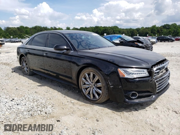 2017 Audi A8 Sport with VIN WAU43AFD3HN007397, listed as a Copart auction lot 54581173 with 77,961 mi miles and Salvage title. Bid and sale history available at DreamBid. Image 4.