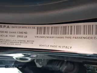 2015 Maserati Ghibli с VIN ZAM57XSAXF1146095, выставлен на аукционе IAAI как лот 41637782 с пробегом 102 152 миль миль и . История ставок и продаж доступна на DreamBid. Изображение 9.