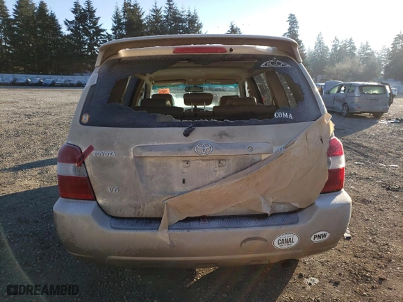 2006 Toyota Highlander with VIN JTEGP21A160123159, listed as a Copart auction lot 42777545 with 0 mi miles and Salvage Title. Bid and sale history available at carsss.com. Image 6.