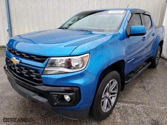 2021 Chevrolet Colorado 2WD Work Truck with VIN 1GCGSBEN2M1187105, listed as a Copart auction lot 72011062 with 19,926 mi miles and Salvage Title. Bid and sale history available at carsss.com. Image 1.