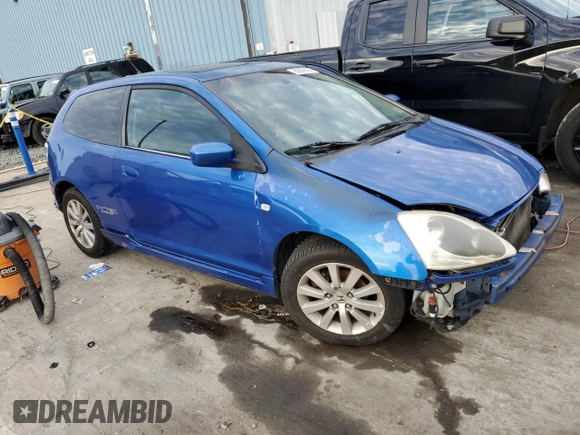 2004 Honda Civic Si with VIN SHHEP335X4U504930, listed as a Copart auction lot 86808894 with 280,060 mi miles and Salvage Title. Bid and sale history available at DreamBid. Image 4.