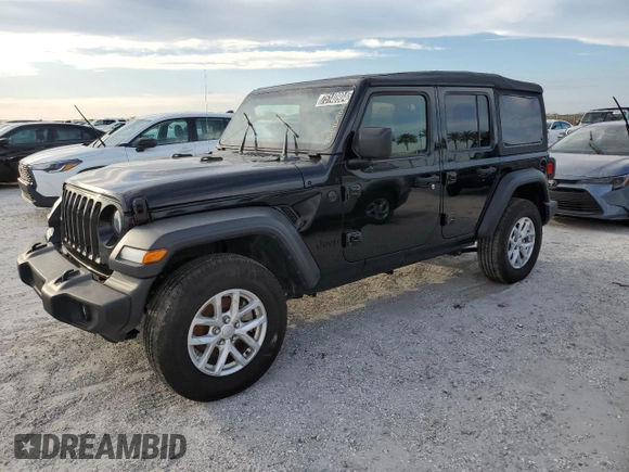 2023 Jeep Wrangler Sport S with VIN 1C4HJXDN9PW672113, listed as a Copart auction lot 75140904 with Not Provided miles and Non Repairable. Bid and sale history available at DreamBid. Image 1.