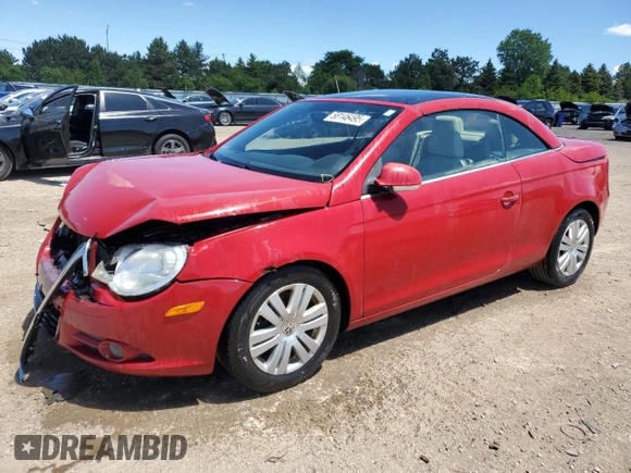 2008 Volkswagen Eos Turbo z VIN WVWBA71F28V040872, wystawiony jako Copart lot #58146495 z przebiegiem 158 657 mil mil oraz Szkoda całkowita • Salvage title. Historia ofert i sprzedaży dostępna na DreamBid. Obrazek 1.