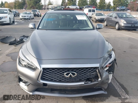 2019 Infiniti Q50 3.0t LUXE with VIN JN1EV7APXKM542829, listed as a IAAI auction lot 41146340 with 43,708 mi miles. Bid and sale history available at carsss.com. Image 12.