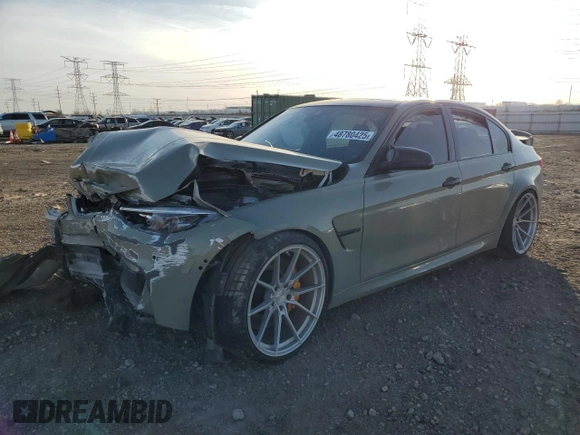 2018 BMW M3 z VIN WBS8M9C57J5L00814, wystawiony jako Copart lot #48780425 z przebiegiem 61 711 mil mil oraz Szkoda całkowita • Salvage title. Historia ofert i sprzedaży dostępna na DreamBid. Obrazek 1.