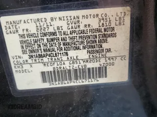 2012 Nissan Sentra 2.0 z VIN 3N1AB6AP4CL671176, wystawiony jako Copart lot #55468575 z przebiegiem Nie podano mil oraz Szkoda całkowita • Salvage title. Historia ofert i sprzedaży dostępna na DreamBid. Obrazek 12.