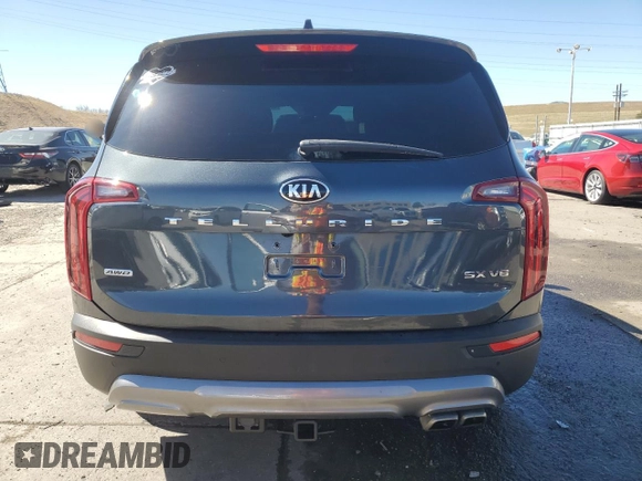 2021 Kia Telluride SX with VIN 5XYP5DHC7MG165582, listed as a Copart auction lot 50205325 with 47,999 mi miles and Salvage Title. Bid and sale history available at carsss.com. Image 6.