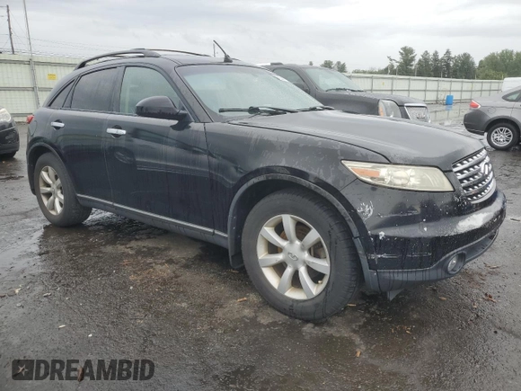 2005 Infiniti FX z VIN JNRAS08W05X217666, wystawiony jako Copart lot #37808544 z przebiegiem 172 472 mil mil oraz Szkoda całkowita • Salvage title. Historia ofert i sprzedaży dostępna na DreamBid. Obrazek 4.